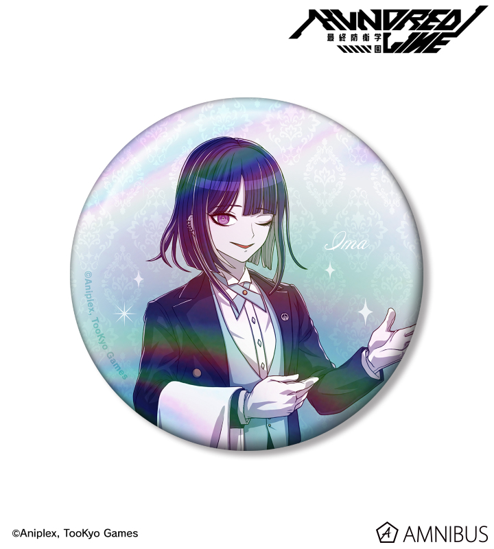 HUNDRED LINE -最終防衛学園-描き下ろし 九十九今馬 執事ver. 75mmオーロラ缶バッジ