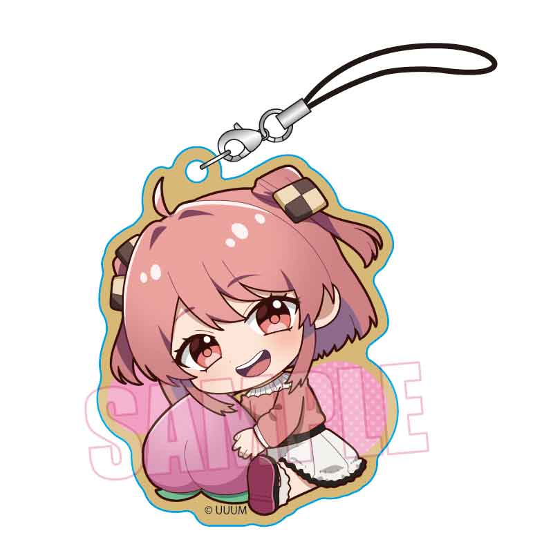 ぎゅぎゅっと木札ストラップ カラフルピーチ/のあ