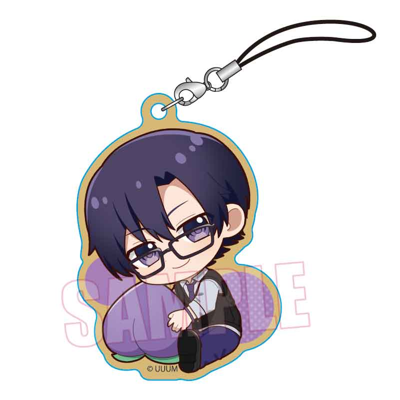 ぎゅぎゅっと木札ストラップ カラフルピーチ/もふ