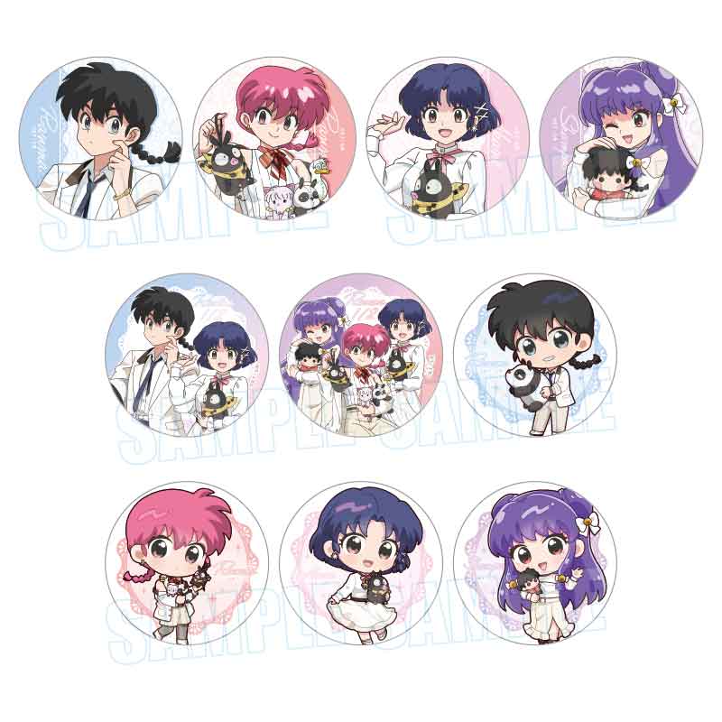 トレーディング缶バッジ らんま1/2 ぬいぐるみといっしょ