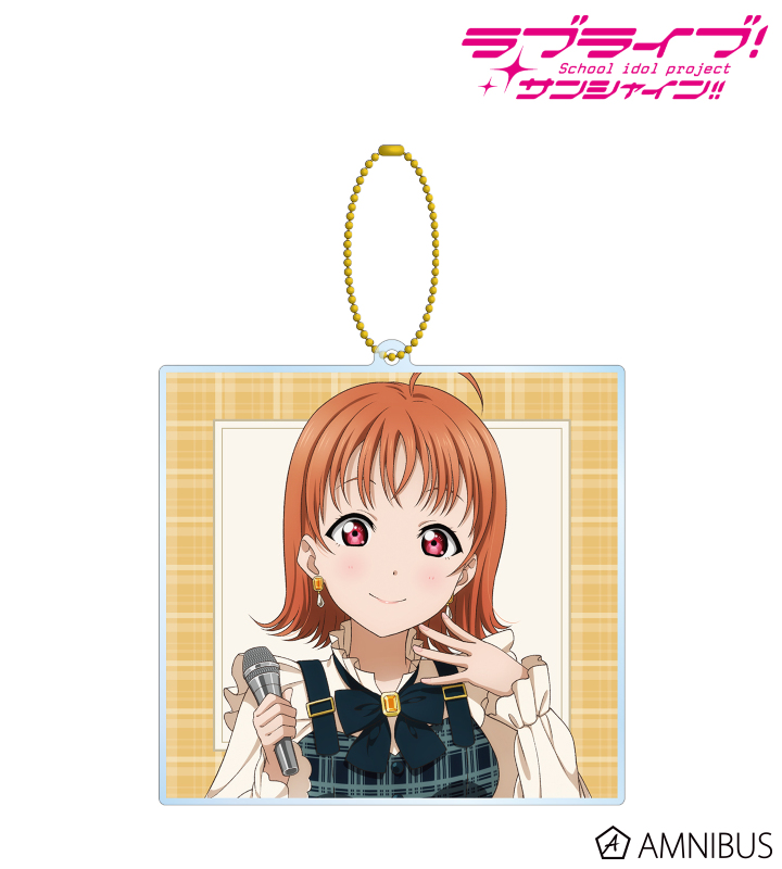 描き下ろし 高海 千歌 チェックワンピース衣装ver. BIGアクリルキーホルダー