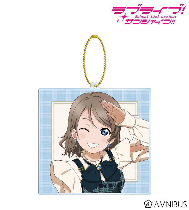 描き下ろし 渡辺 曜 チェックワンピース衣装ver. BIGアクリルキーホルダー