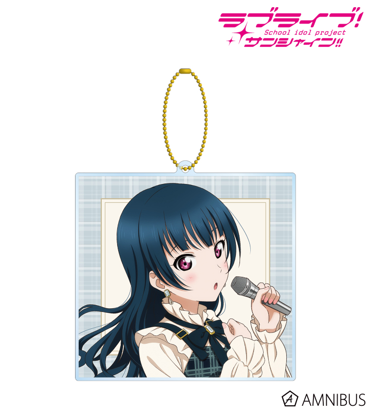 描き下ろし 津島 善子 チェックワンピース衣装ver. BIGアクリルキーホルダー