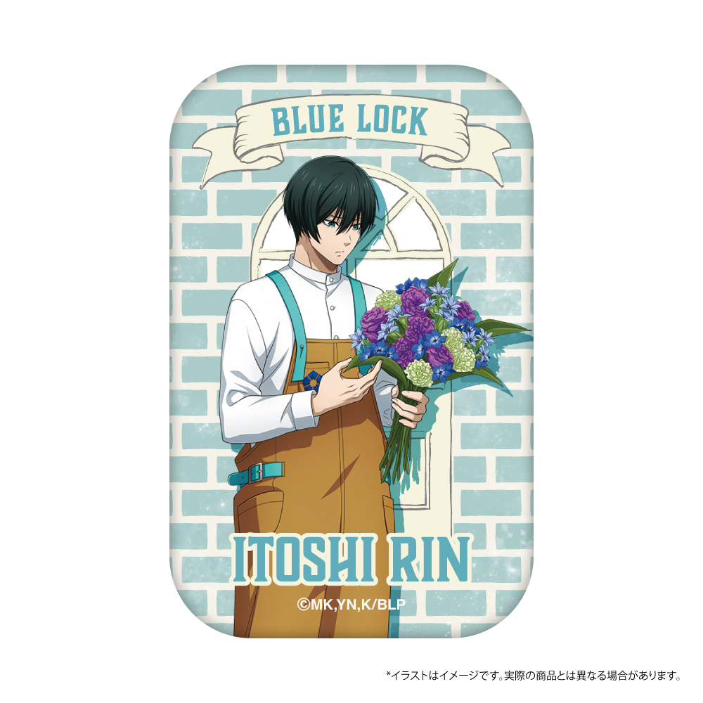 ブルーロック スクエア缶バッジ 糸師 凛(お花屋さん)