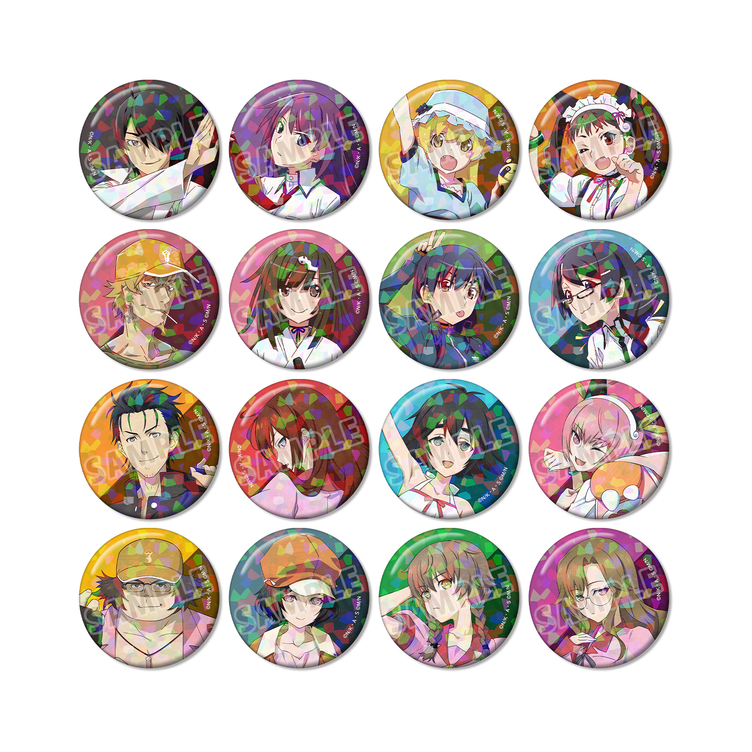 物語シリーズ×STEINS;GATE 描き下ろし コラボイラストver. トレーディングホログラム缶バッジ