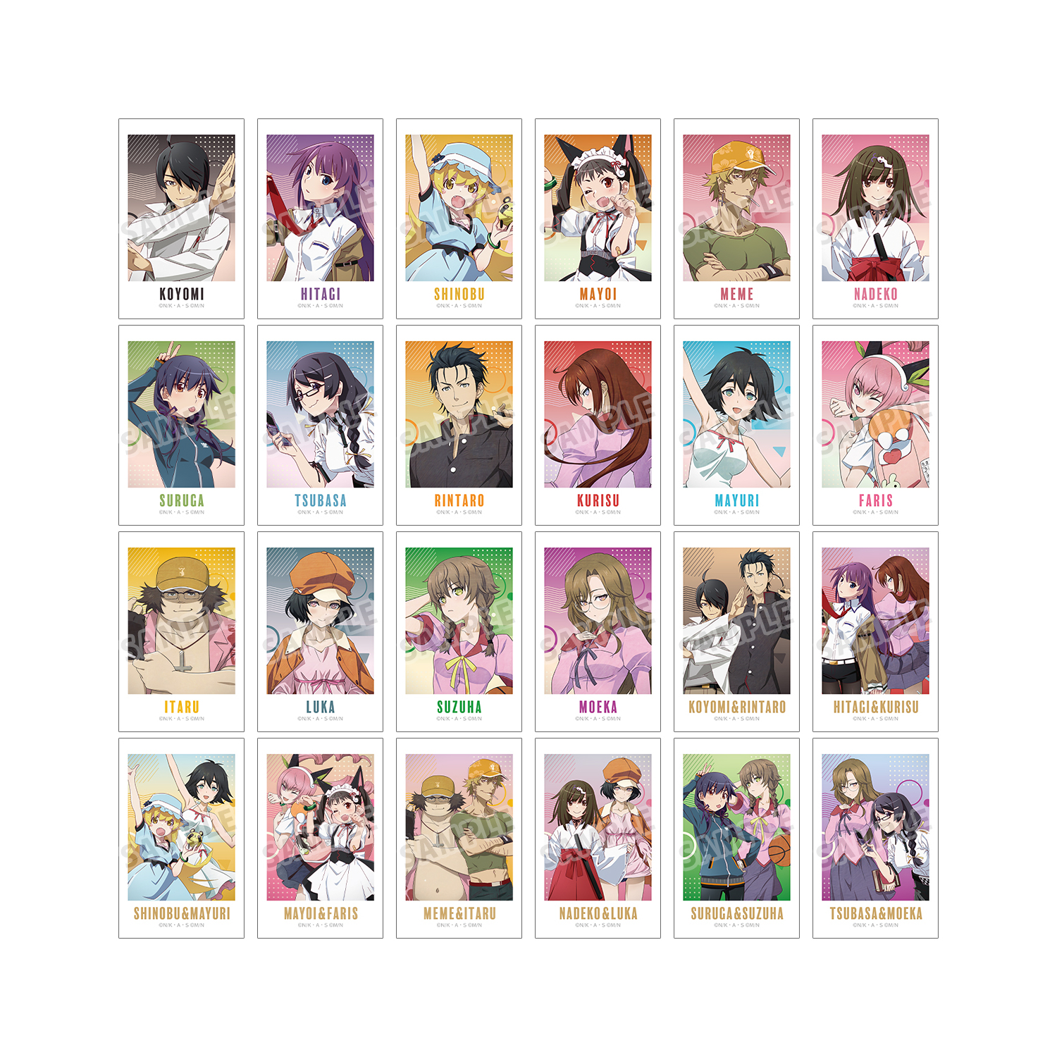 物語シリーズ×STEINS;GATE 描き下ろし コラボイラストver. トレーディングインスタントカメラ風イラストカード