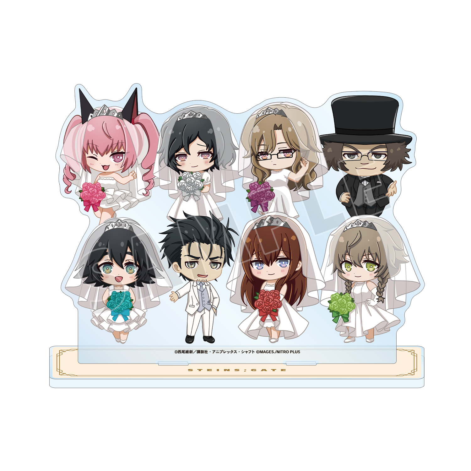 物語シリーズ×STEINS;GATE 集合 ちびキャラ ウェディングドレス&タキシードver. BIGアクリルスタンド ver.B