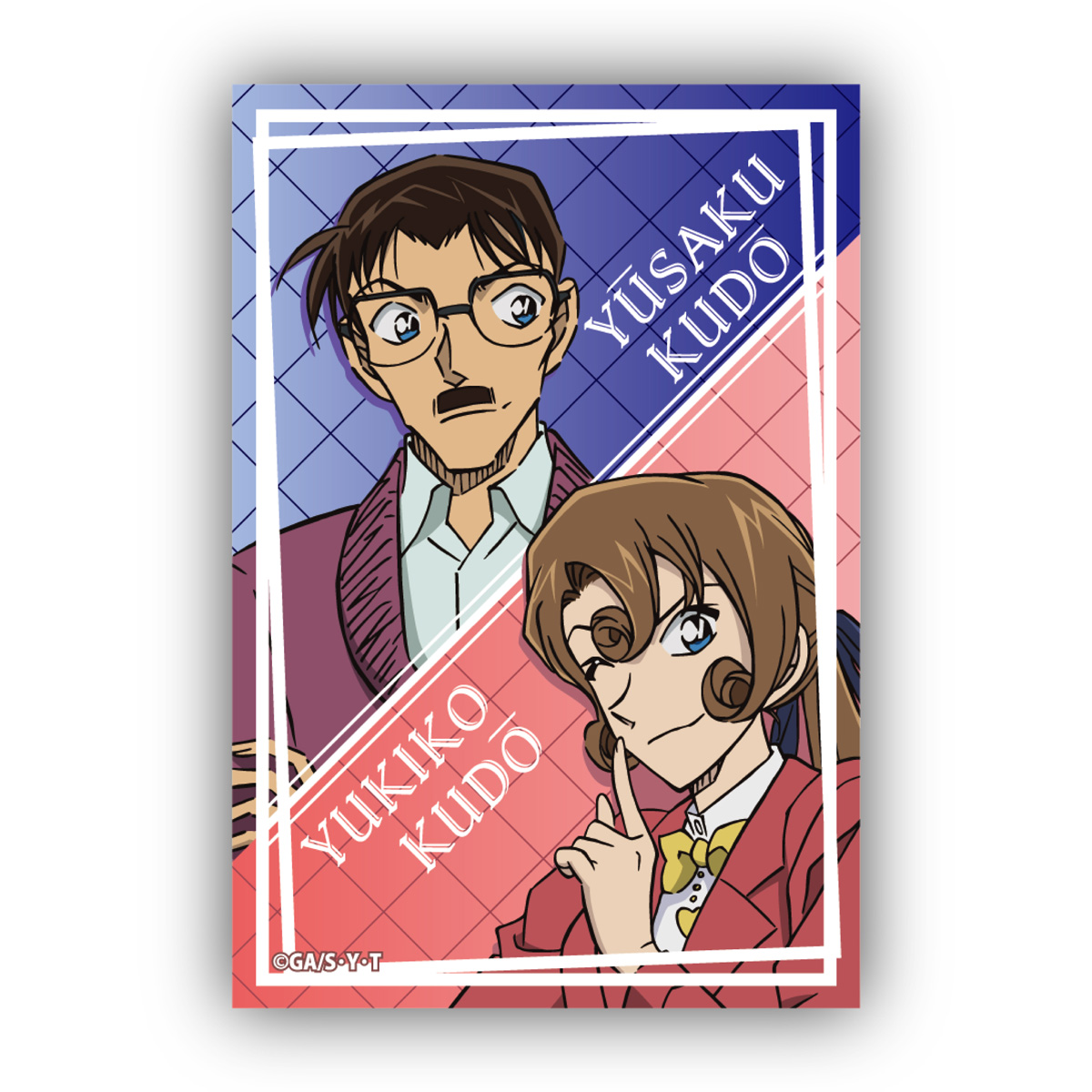 名探偵コナンスクエア型缶バッジＶｏｌ．４　工藤優作＆工藤有希子