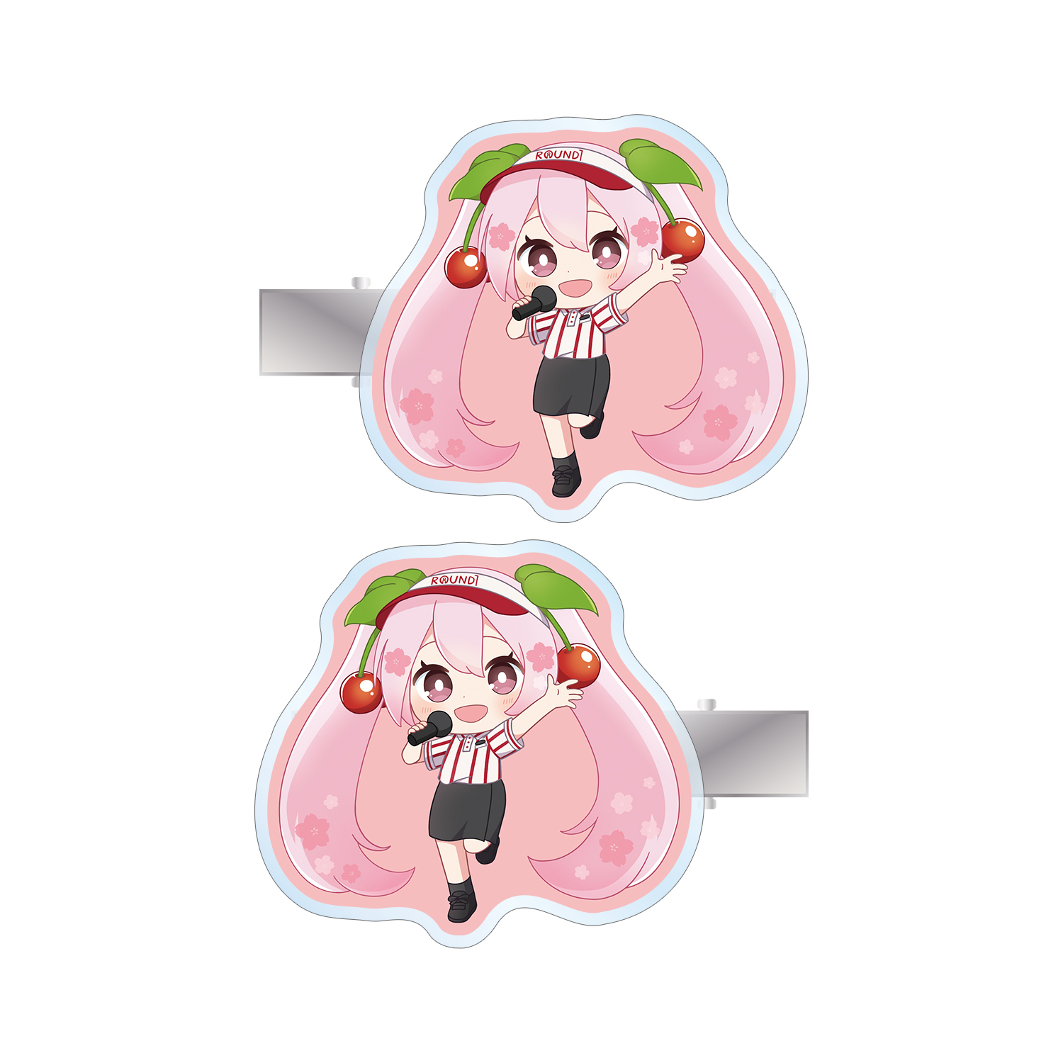 桜ミク 桜ミク ちびキャラ アクリルヘアクリップ2個セット