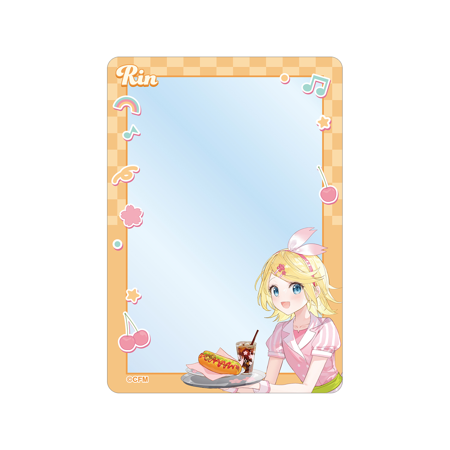 桜ミク 描き下ろし 鏡音リン アメリカンダイナーver. Art by ふーみ B8硬質カードケース