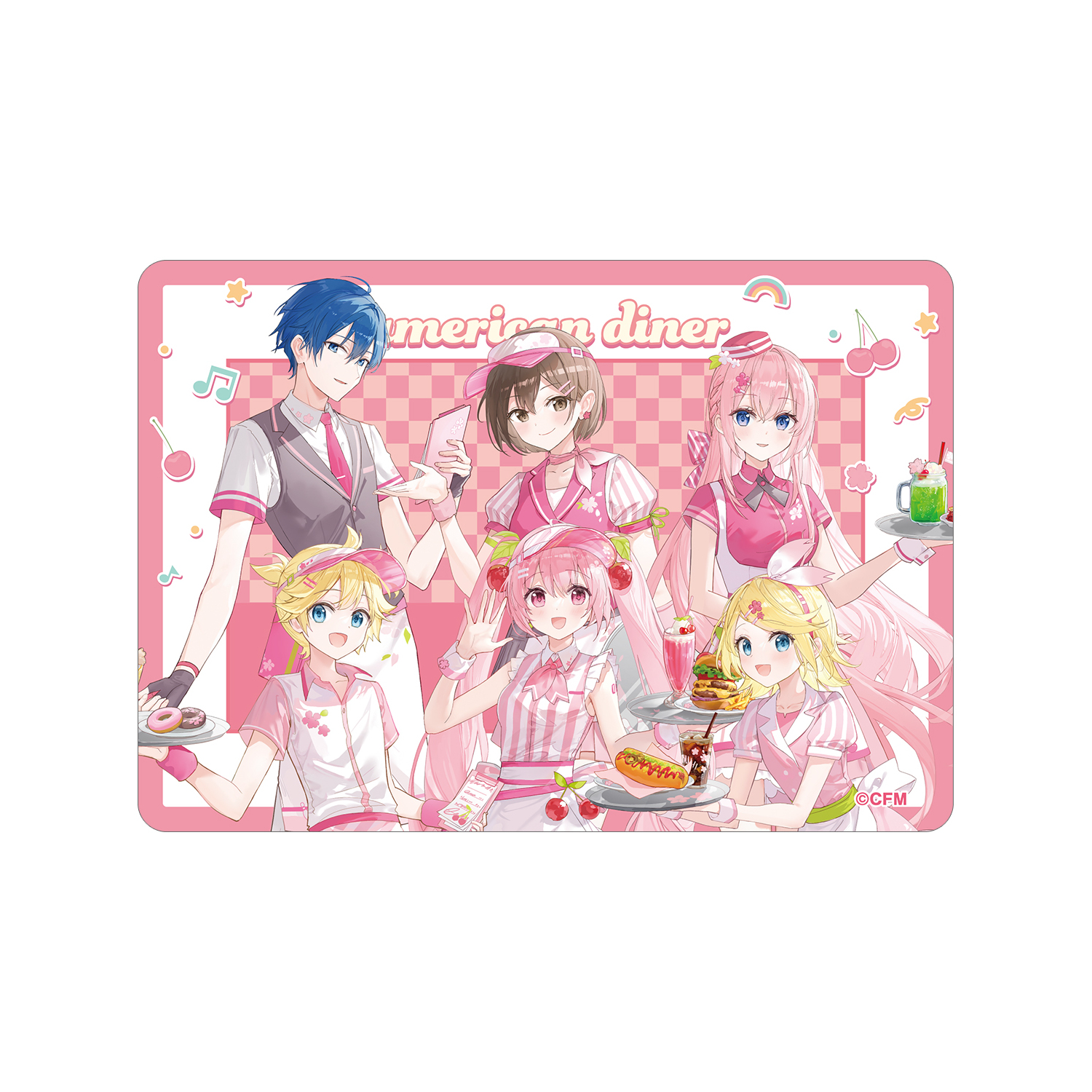 桜ミク 描き下ろし 集合 アメリカンダイナーver. Art by ふーみ B8硬質カードケース