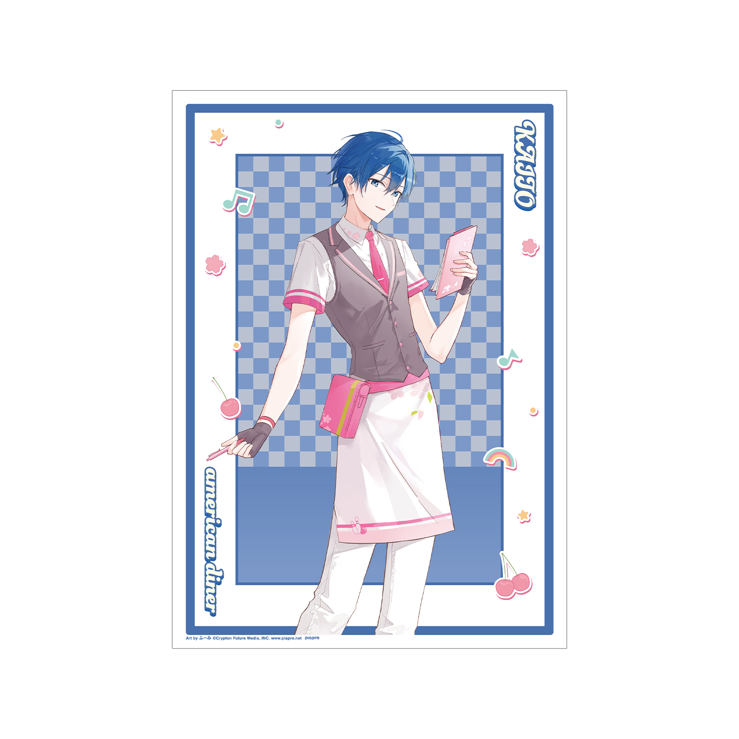 桜ミク 描き下ろし KAITO アメリカンダイナーver. Art by ふーみ A3マット加工ポスター