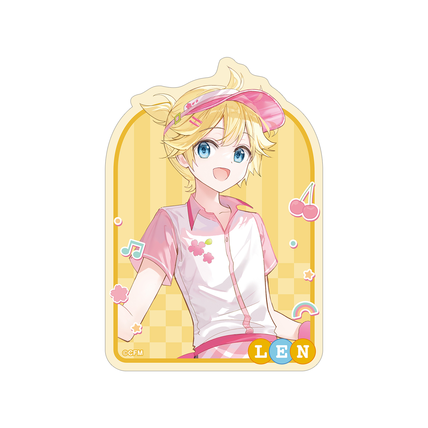 桜ミク 描き下ろし 鏡音レン アメリカンダイナーver. Art by ふーみ ダイカットステッカー