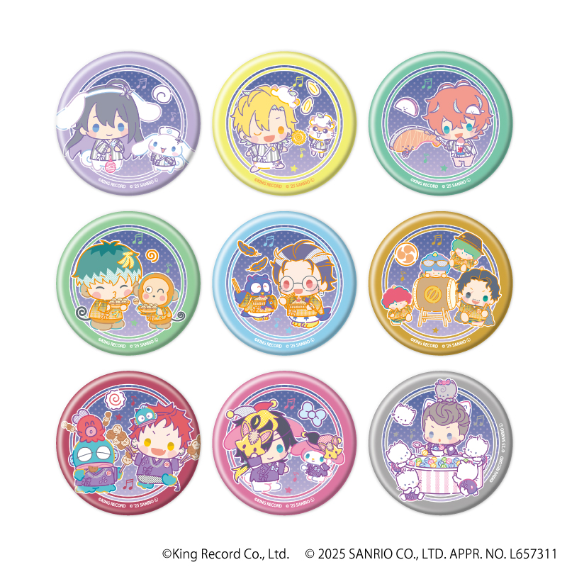 マット加工缶バッジ「ヒプノシスマイク SANRIO NAKAYOKU EDIT」02/ブラインド(全9種)