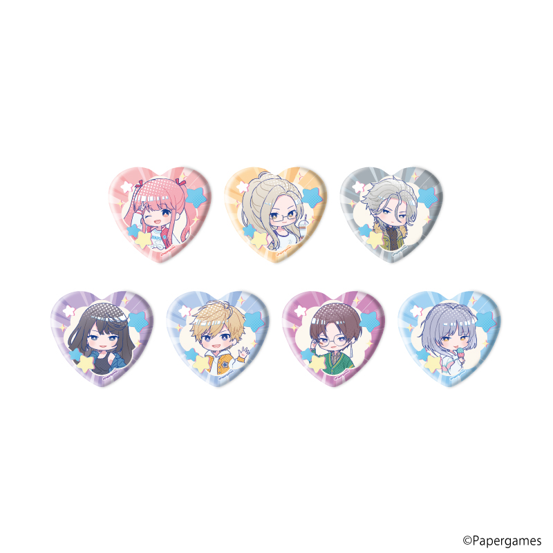 ハート型缶バッジ「シャイニングニキ」01/ブラインド(全7種)(POP Artイラスト)